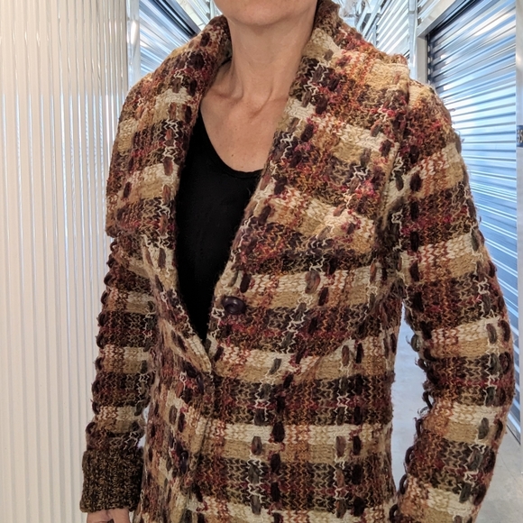 anthropologie CHARLIE & ROBIN marled sweater coat S M - Picture 7 of 13